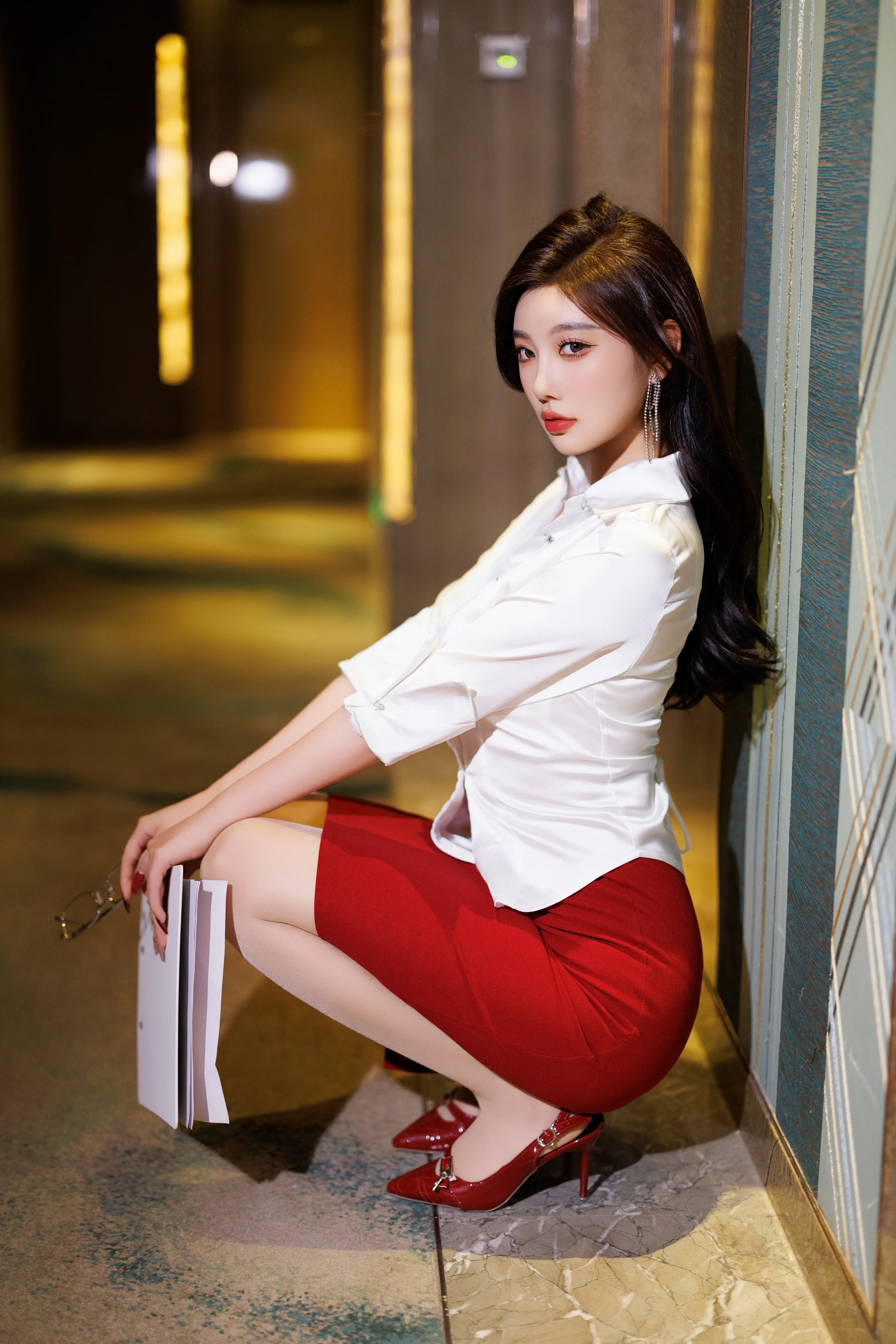 杨晨晨_NO.034_内购无水印_9565_红色短裙_ - M940.COM -第5张